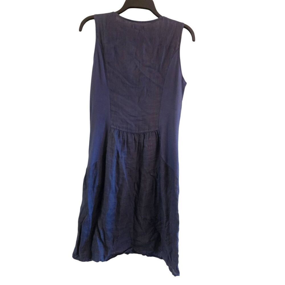 Lina Tomei linen dress size extra small blue - Picture 2 of 8